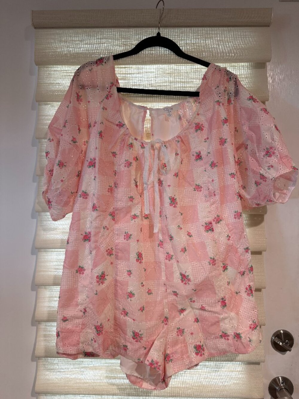 floral patchwork oversized romper (size S)